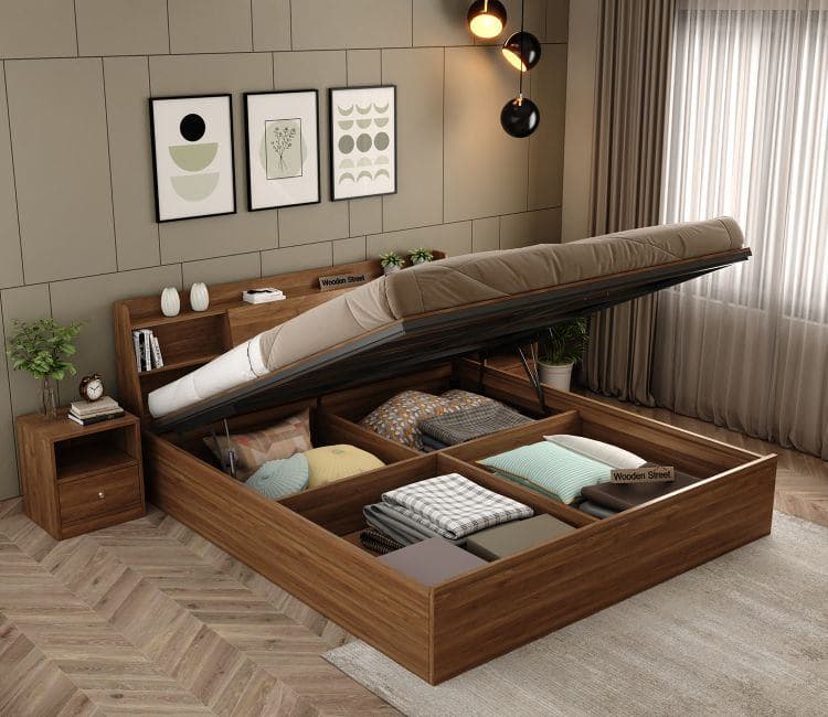 Urban Loft Hydraulic Bed with Integrated Headboard Storage (Queen) view 1