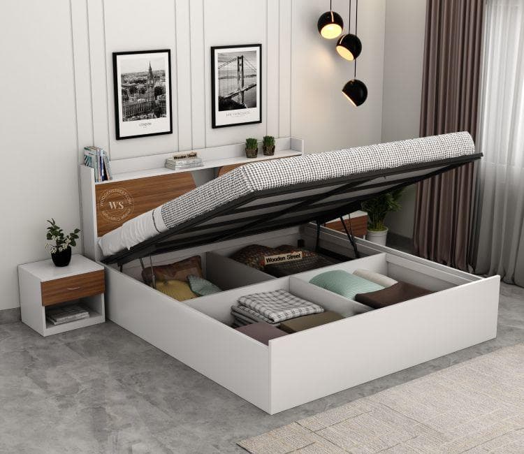 Compact Living Hydraulic Storage Queen Bed (Wenge Finish) view 1